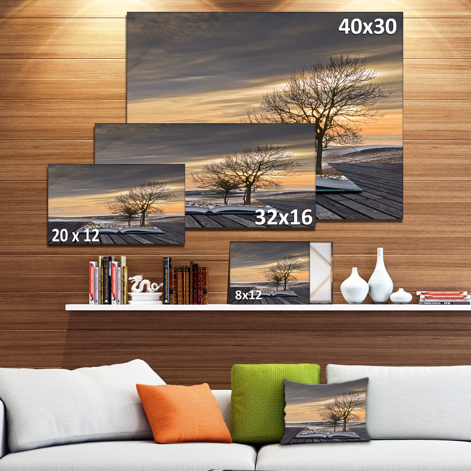 Winter Coming out of Pages Contemporary Art Canvas Print
