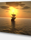 Ship and Sunset - Seascape Photography Canvas Print