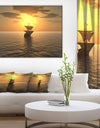 Ship and Sunset - Seascape Photography Canvas Print