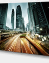 Traffic in Hong Kong at Sunset - Cityscape Photo Canvas Print