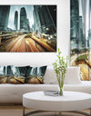 Traffic in Hong Kong at Sunset - Cityscape Photo Canvas Print