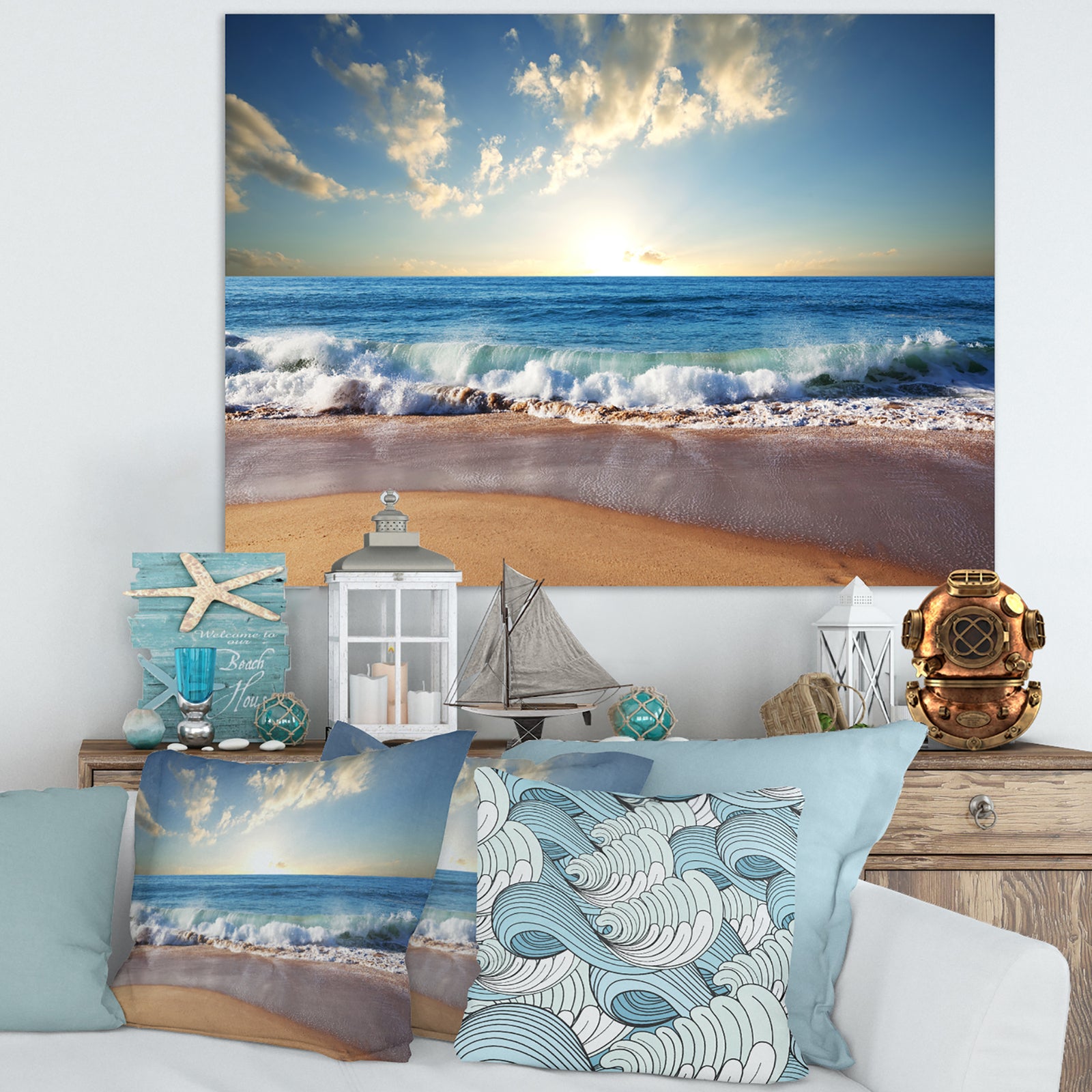 Sea Sunset - Seascape Photography Canvas Art Print