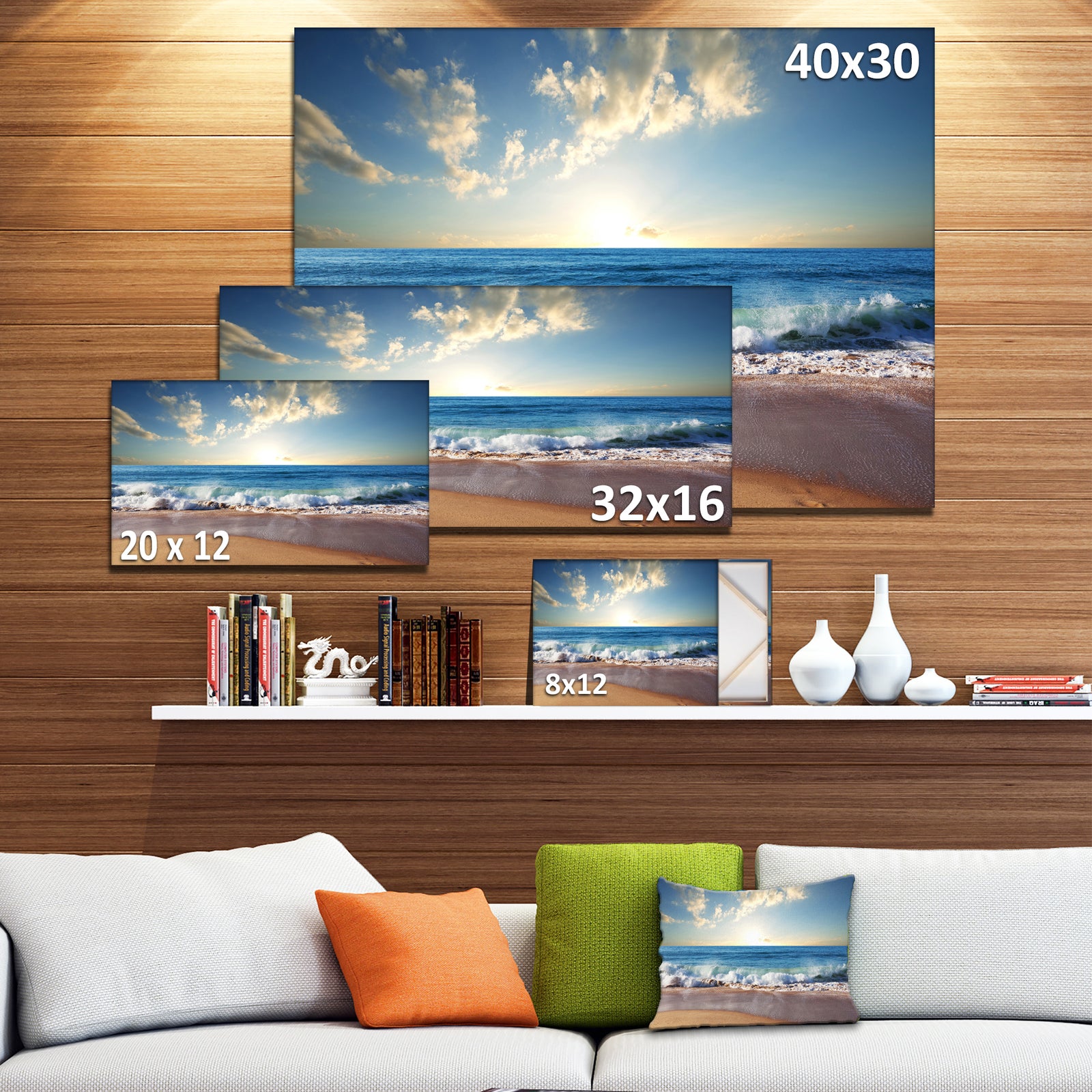 Sea Sunset - Seascape Photography Canvas Art Print