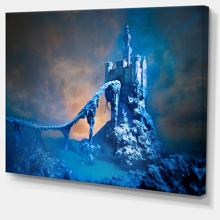 Old Blue Castle Contemporary Canvas Art Print