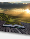 Open Book to Green Valley Digital Art- Landscape Canvas Print