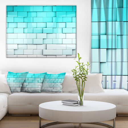 Blue Mosaic Cubes - Contemporary Artwork
