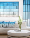 Blue and White Mosaic Cubes - Contemporary Artwork