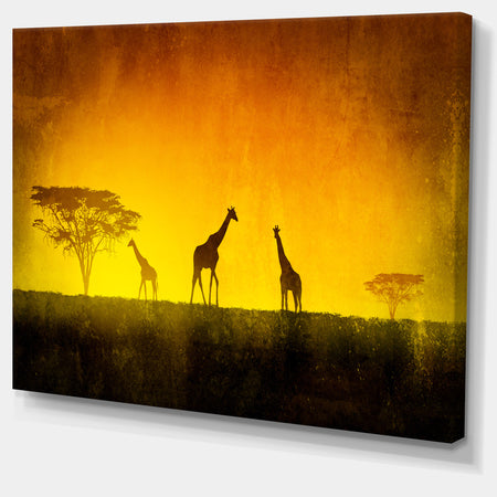 African Sunset Aura - Landscape Canvas Art Print