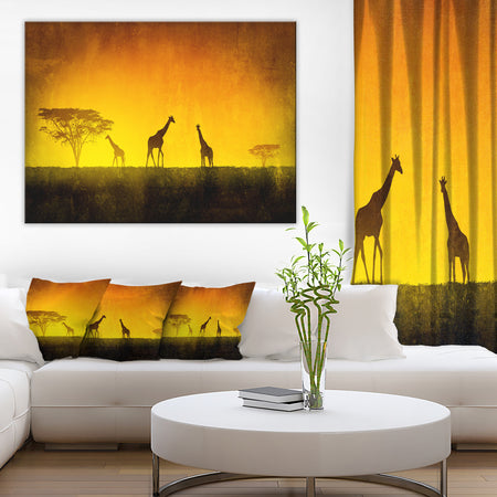 African Sunset Aura - Landscape Canvas Art Print