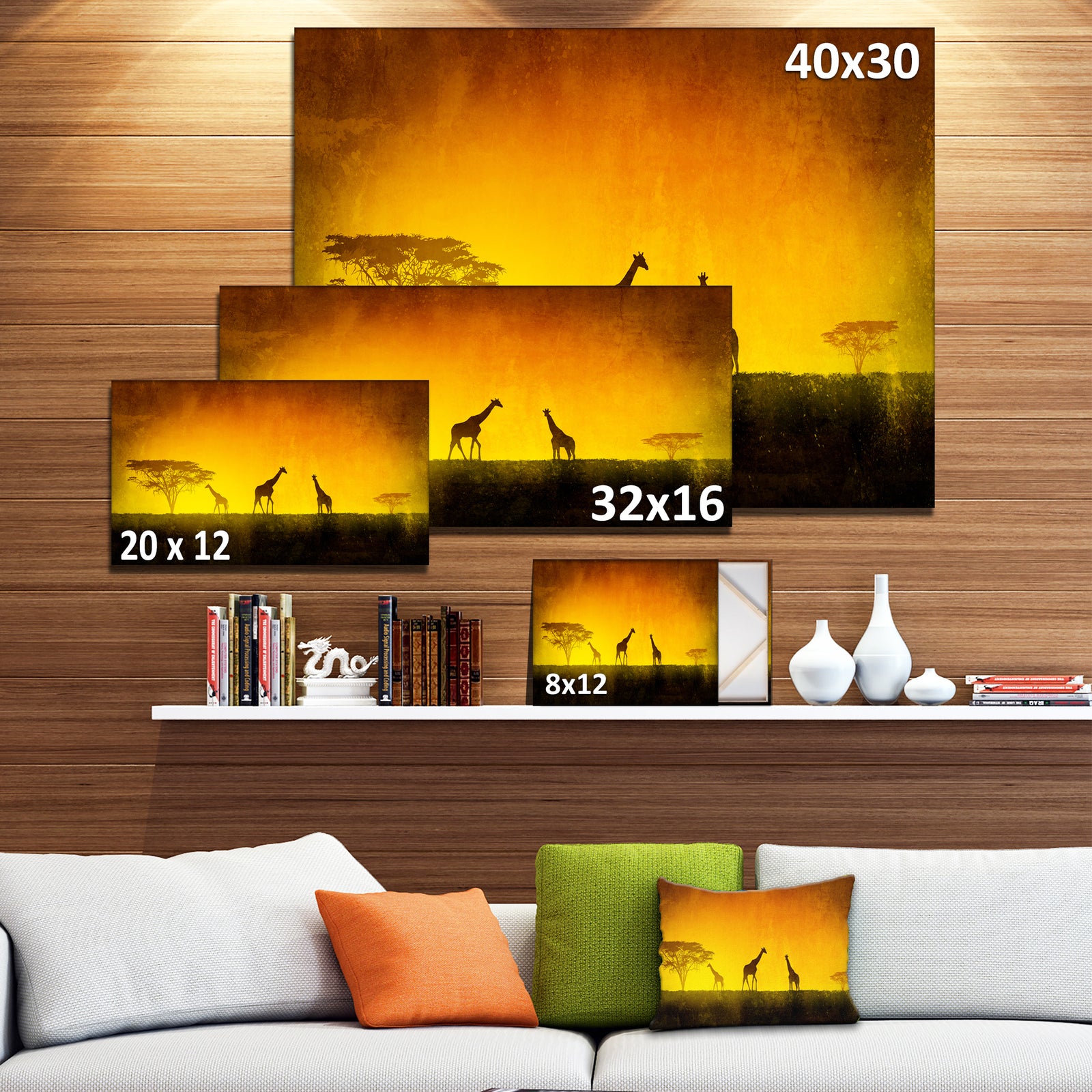 African Sunset Aura - Landscape Canvas Art Print