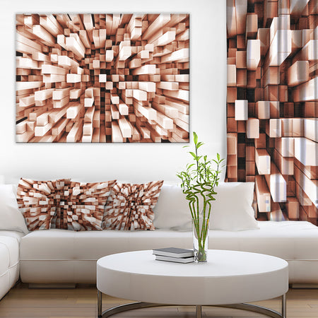 Reflective Checkered Cube - Contemporary Art Print