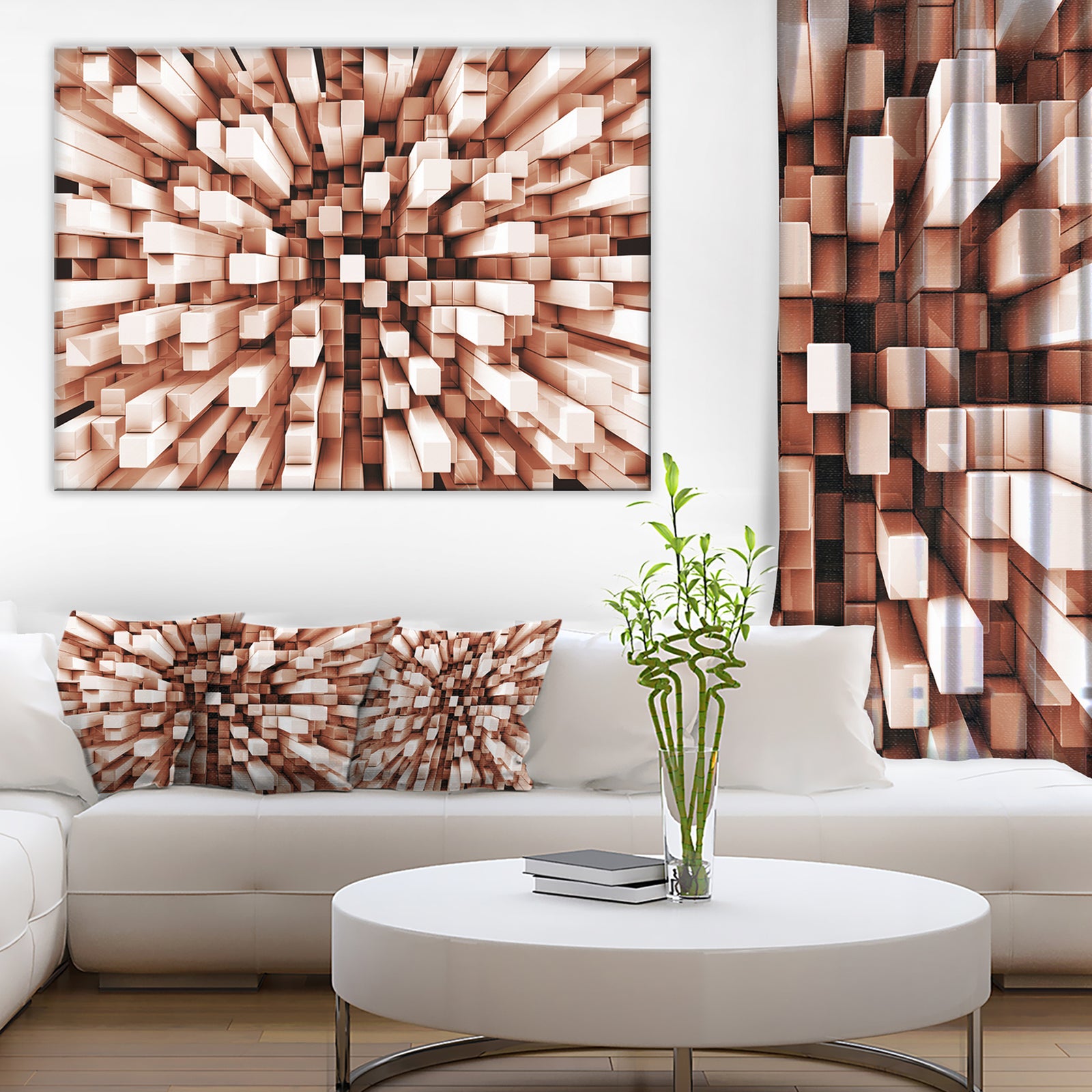 Reflective Checkered Cube - Contemporary Art Print