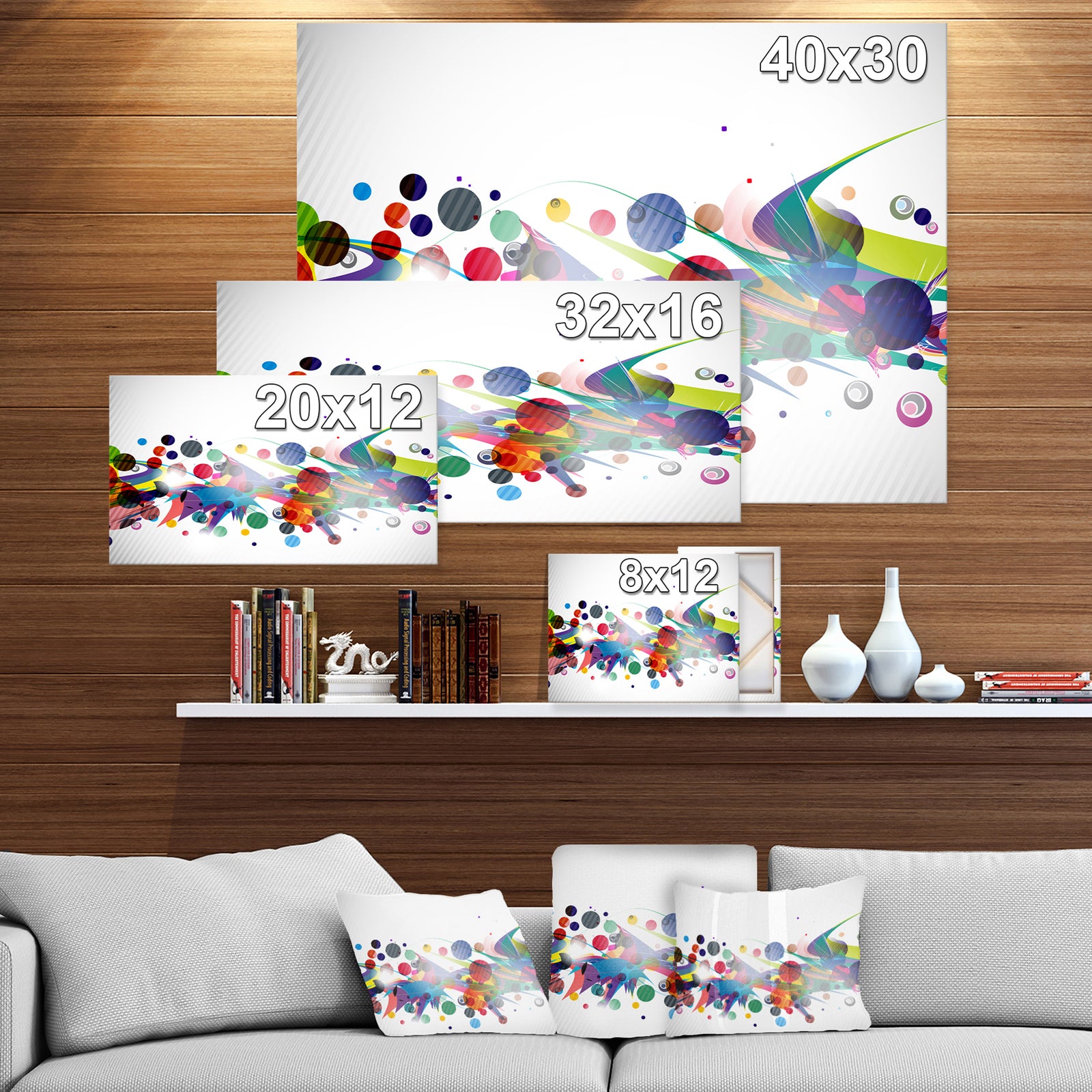 Colorful Circles and Shapes - Abstract Digital Canvas Print
