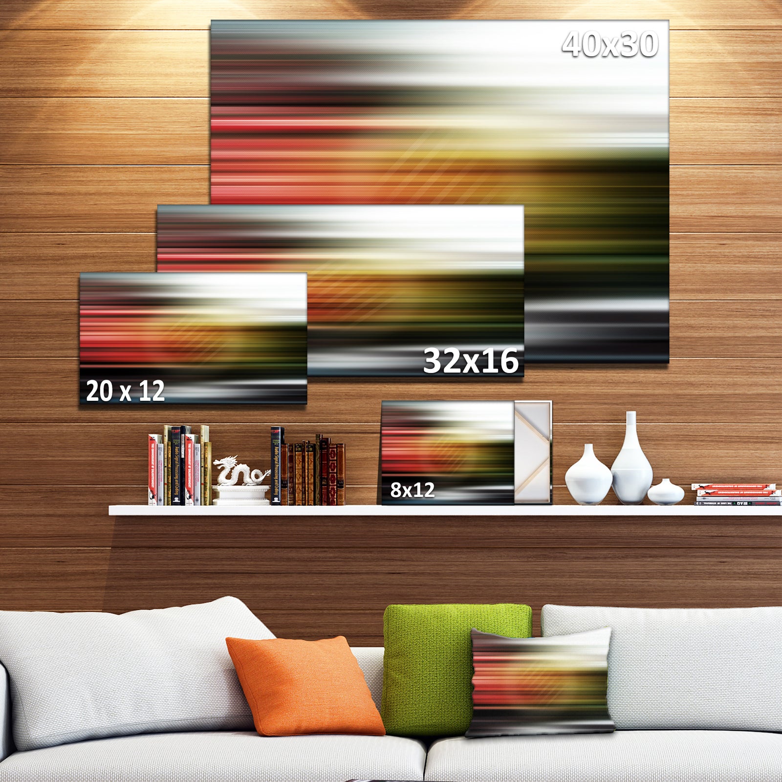 Horizontal Lights - Contemporary Art Canvas Print