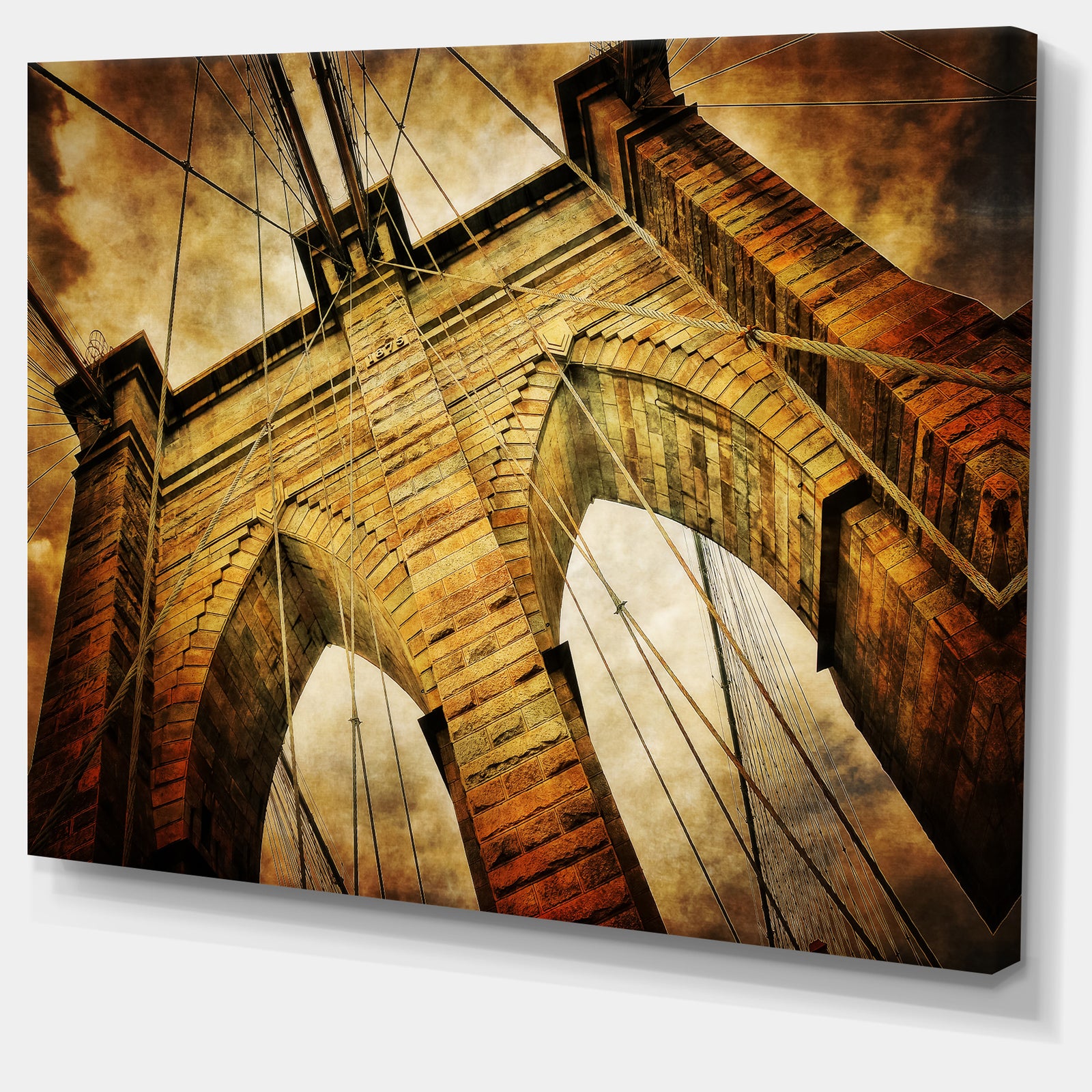 Vintage Brooklyn Bridge - Contemporary Canvas Art Print