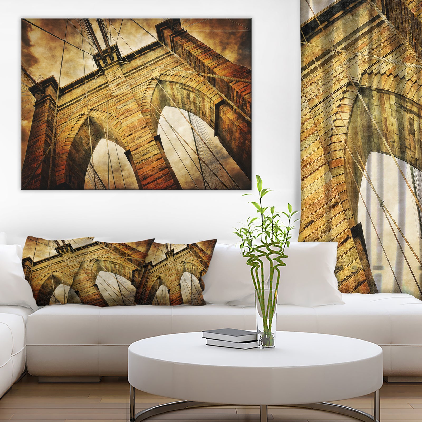 Vintage Brooklyn Bridge - Contemporary Canvas Art Print