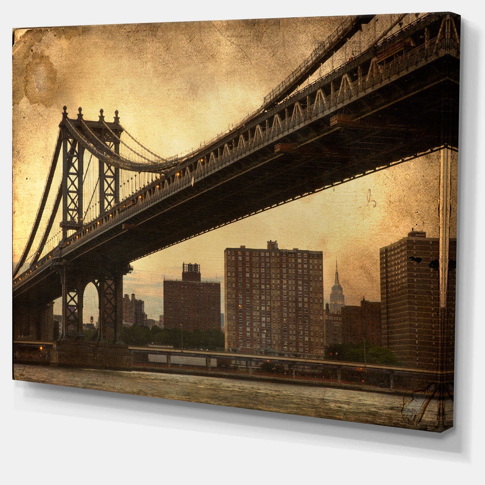 Dark Manhattan Bridge - Photo Canvas Art Print