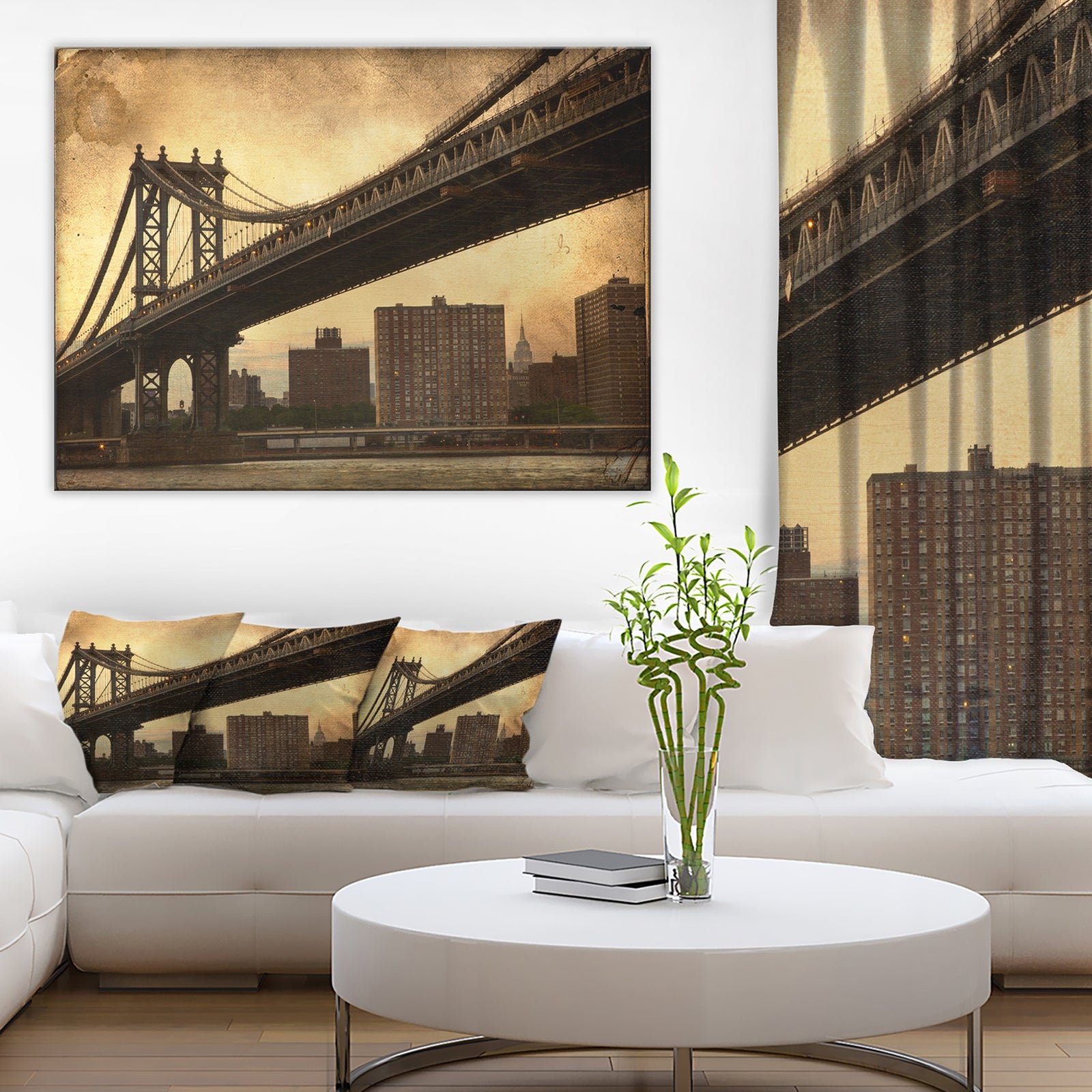 Dark Manhattan Bridge - Photo Canvas Art Print