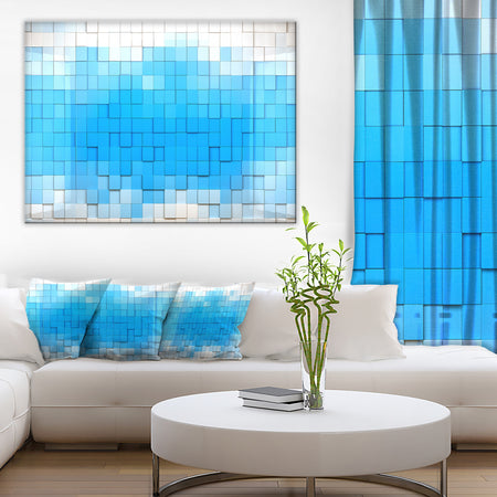 3D Blue Cubes - Contemporary Art Canvas Print