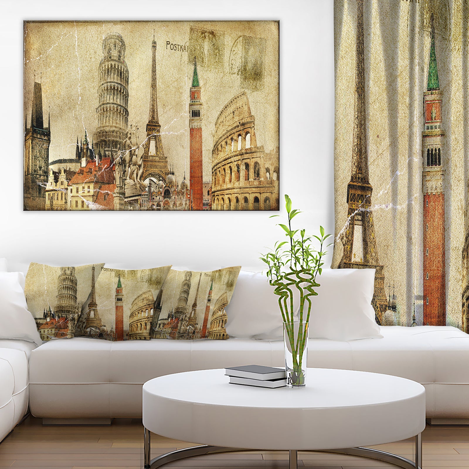 Vintage Postal Card - Contemporary Canvas Art Print