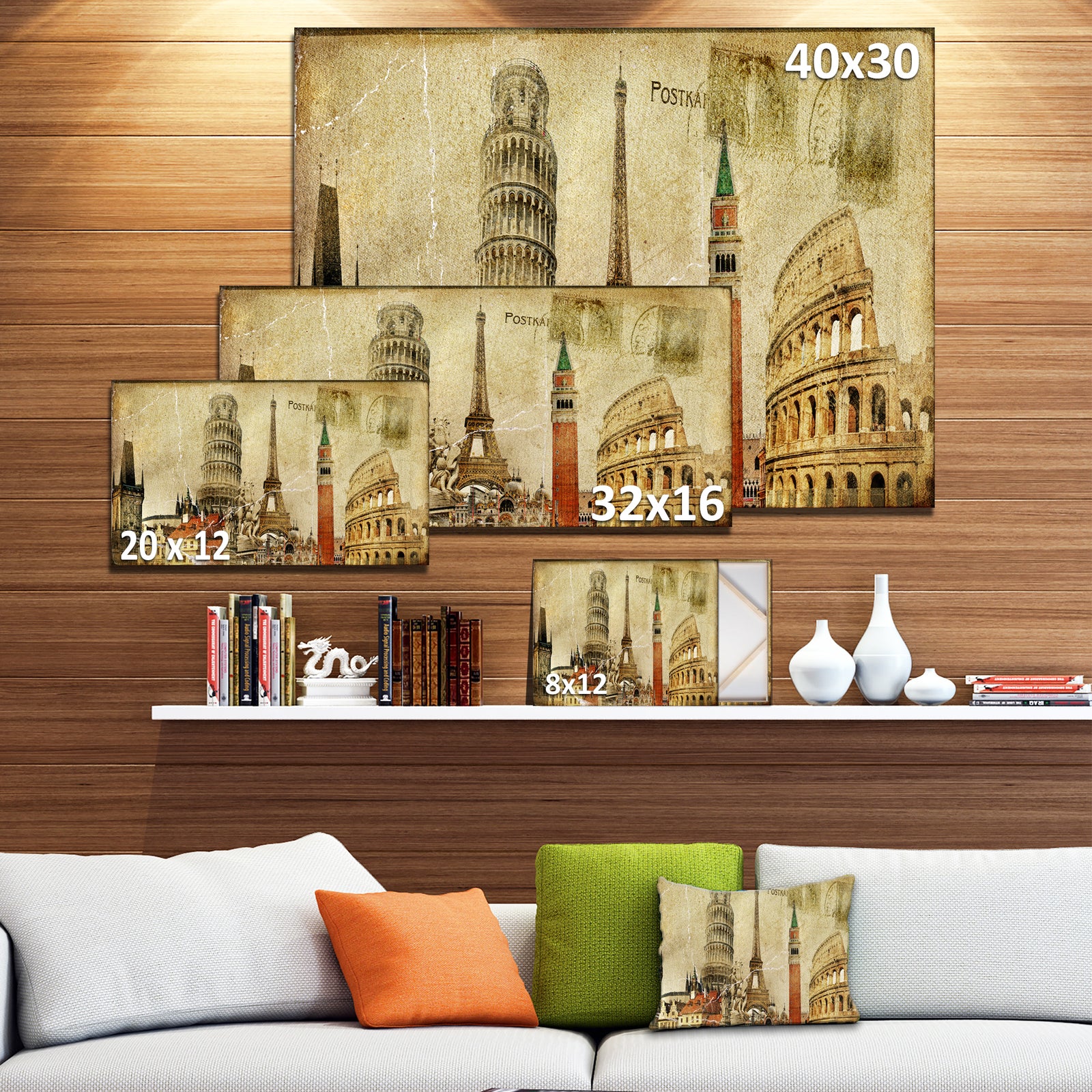 Vintage Postal Card - Contemporary Canvas Art Print