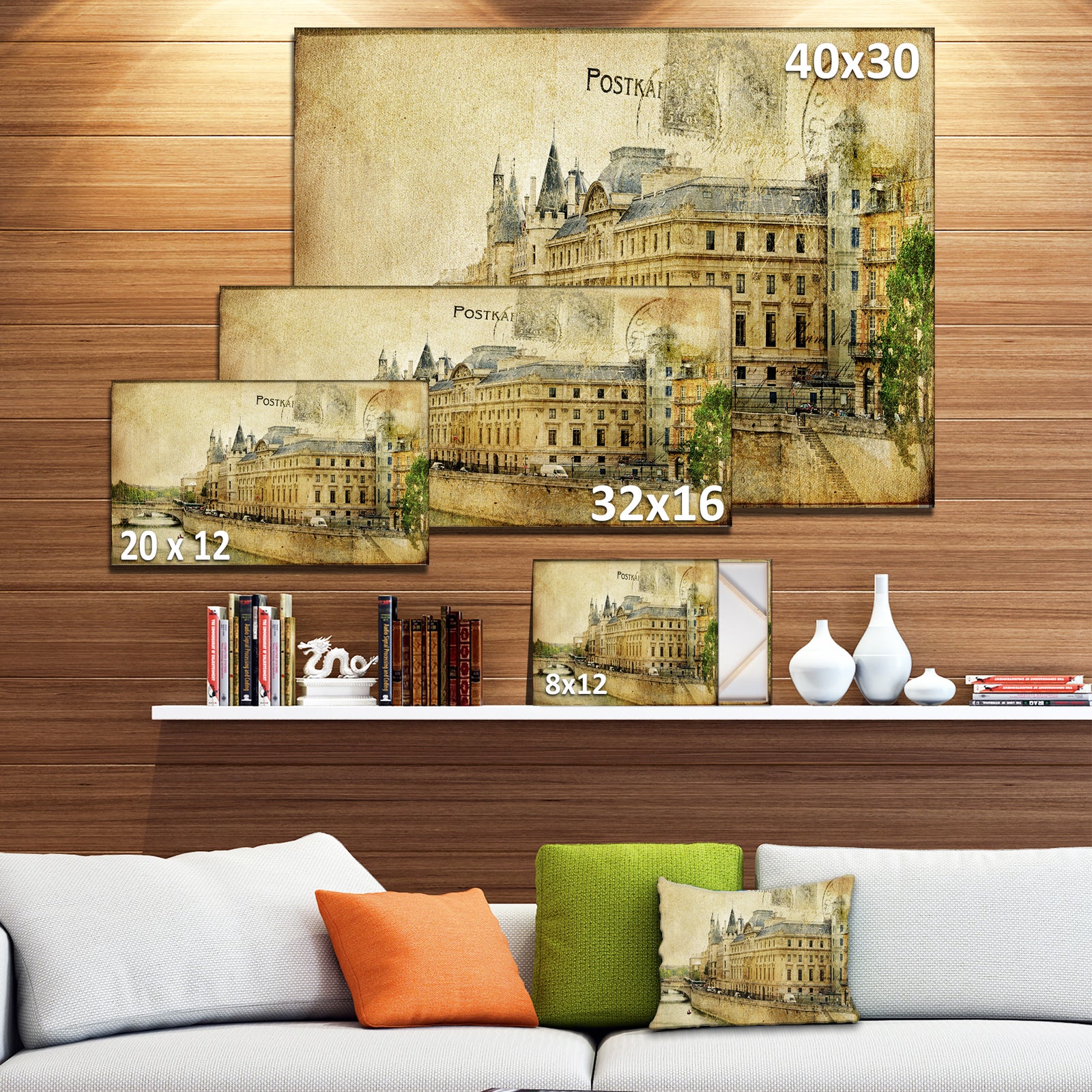 Old Parisian Cards - Digital Canvas Art Print
