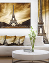 Eiffel Tower in Grey Shade - Landscape Photo Canvas Print