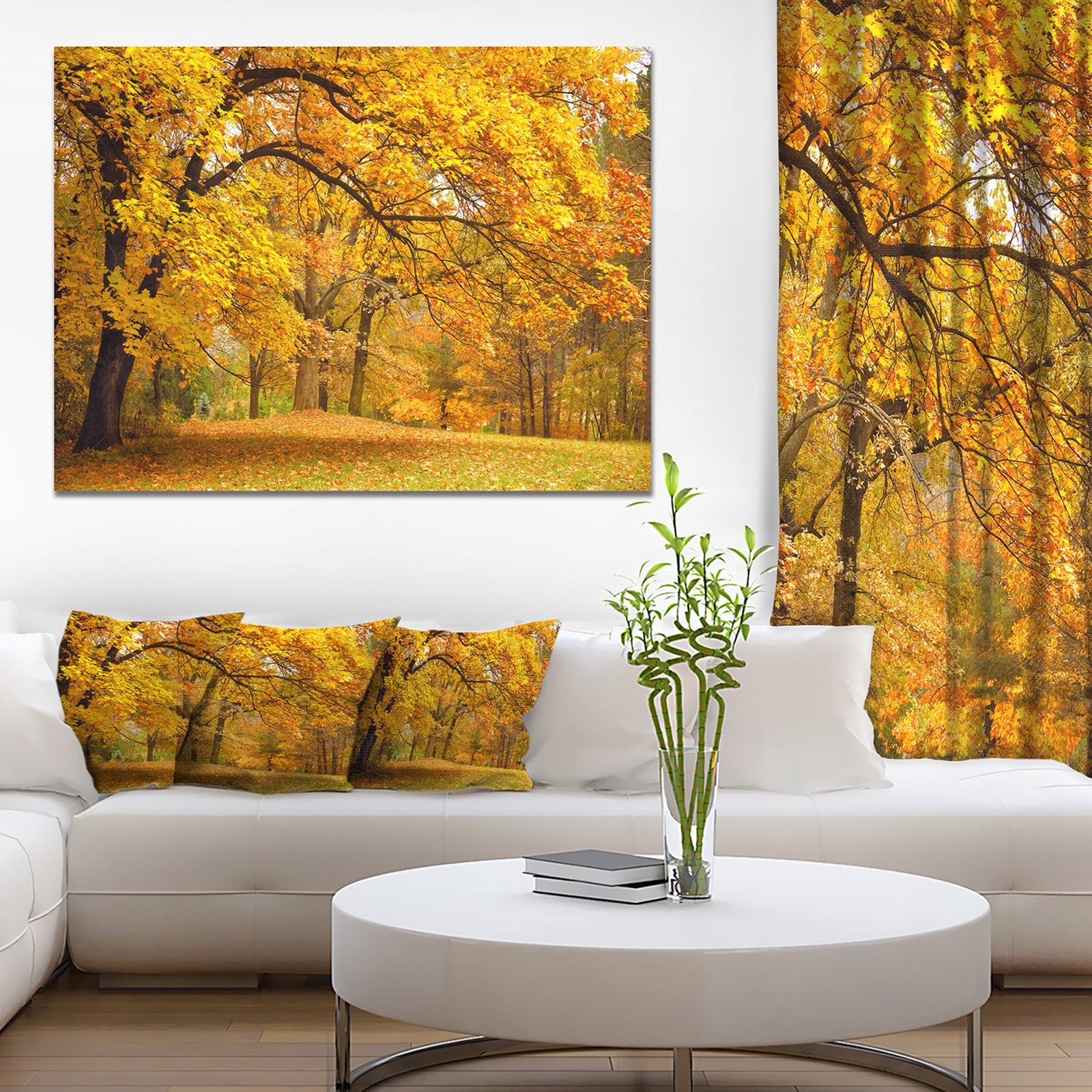 Golden Autumn Forest - Landscape Photo Canvas Print