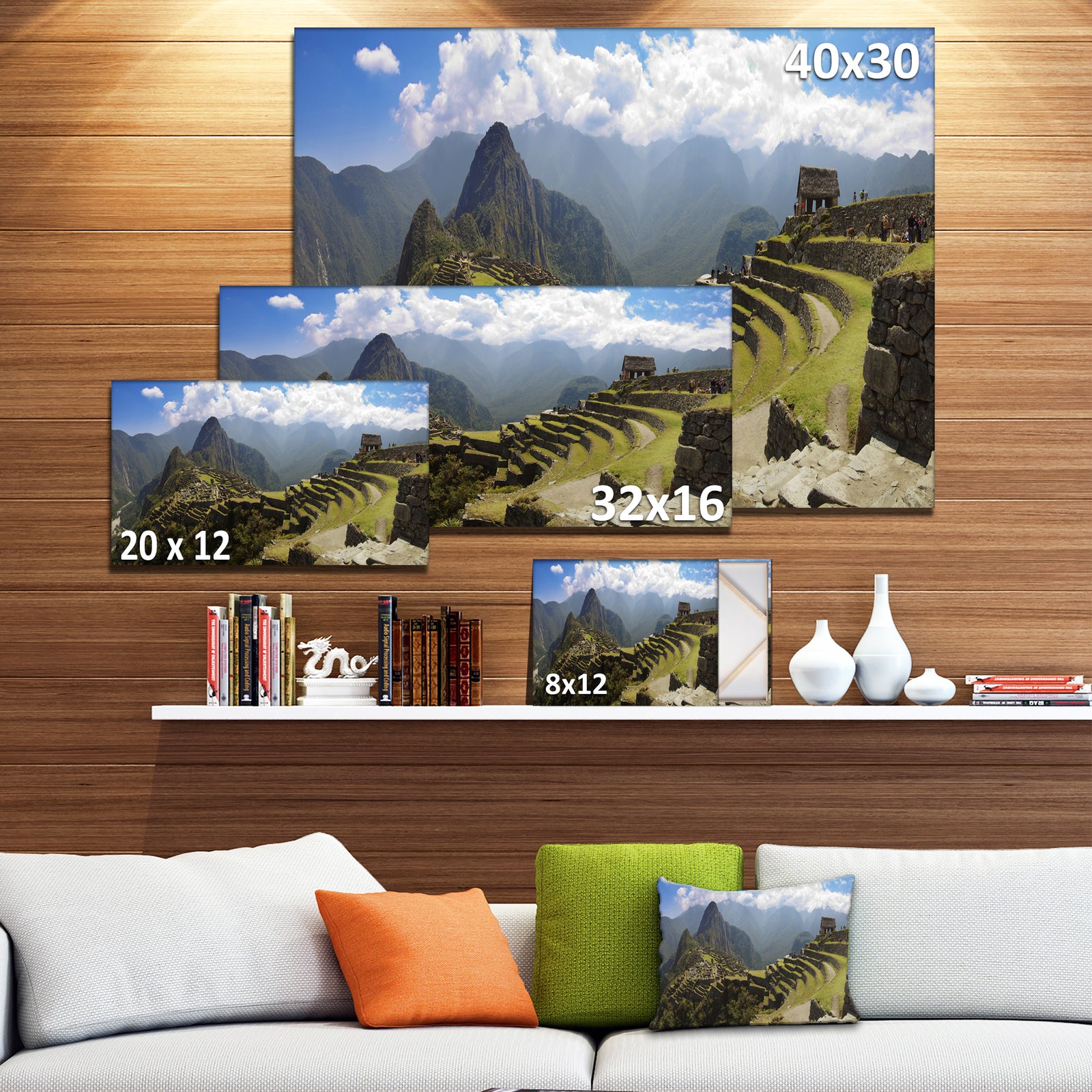 Machu Picchu Panorama - Landscape Photo Canvas Art Print