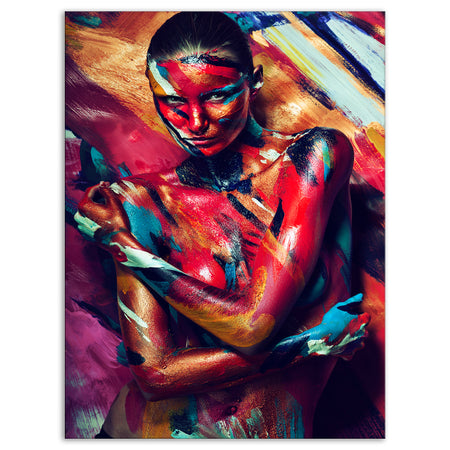 Girl in Paint - Portrait Contemporary Canvas Art Print