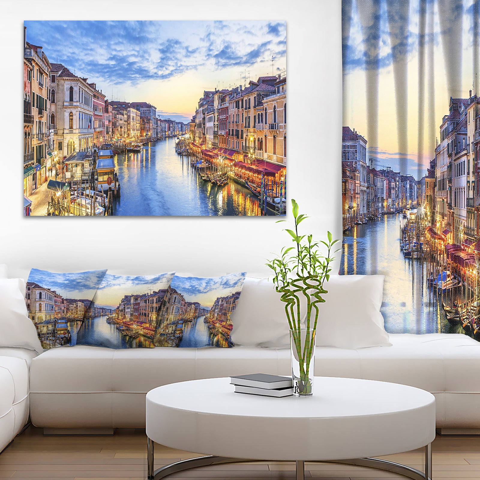Grand Canal Panorama - Landscape Photo Canvas Print