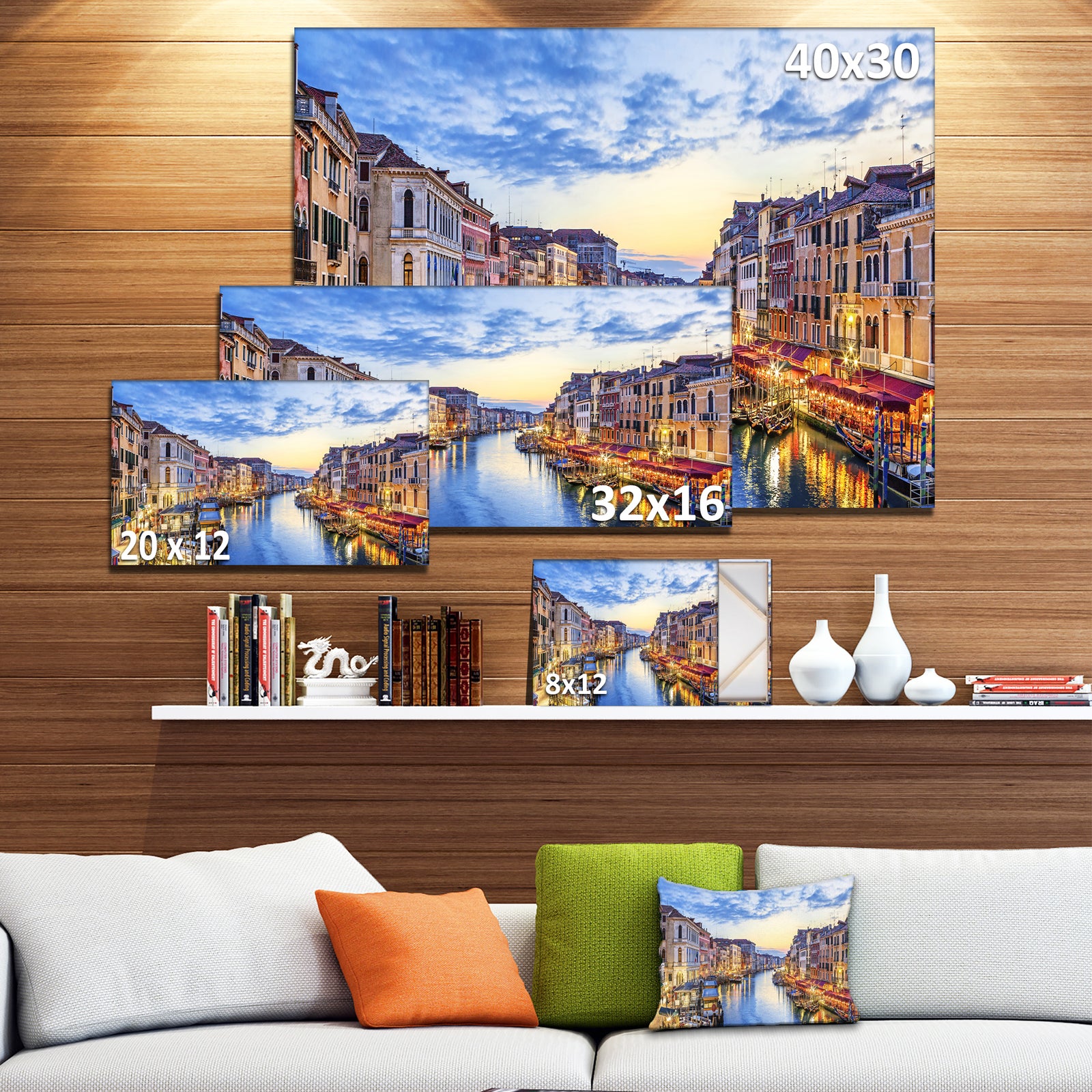 Grand Canal Panorama - Landscape Photo Canvas Print