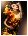 Woman in Yellow Dress - Digital Art Portrait Canvas Print