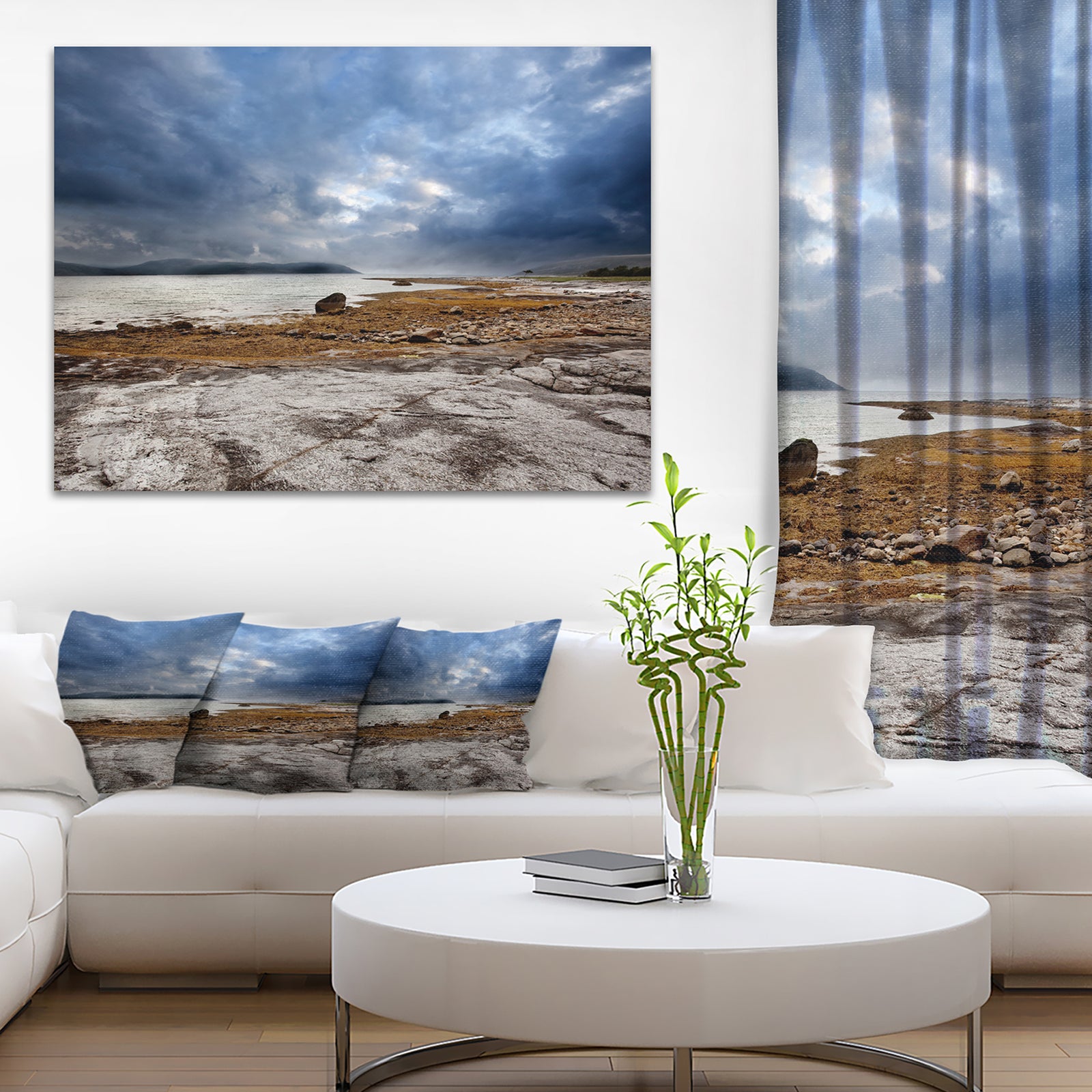 Norway Ocean Coast Land Photo- Landscape Canvas Print