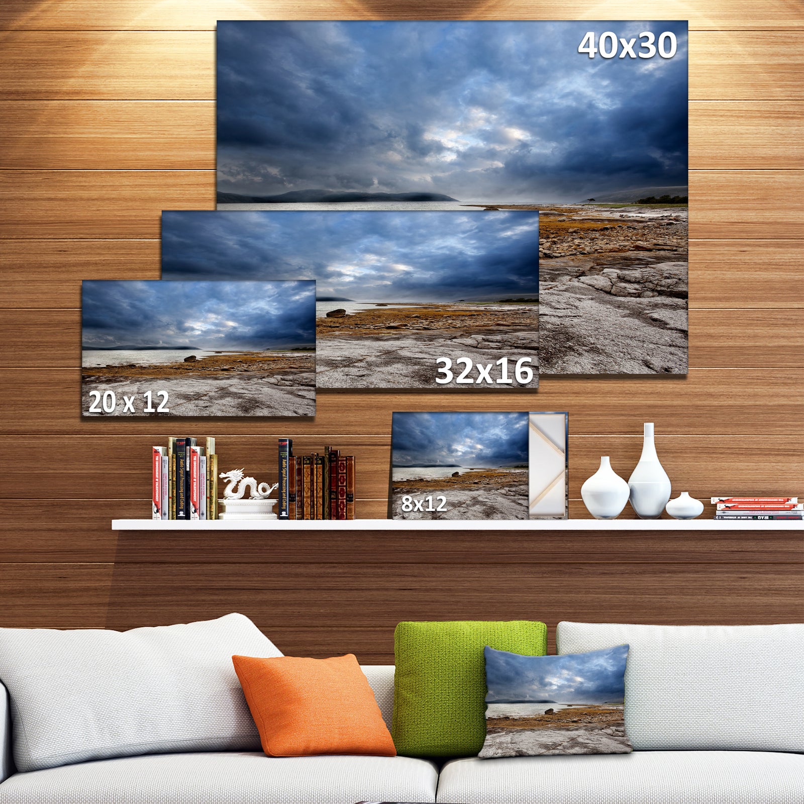 Norway Ocean Coast Land Photo- Landscape Canvas Print