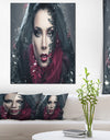 Mysterious Woman - Portrait Contemporary Canvas Art Print