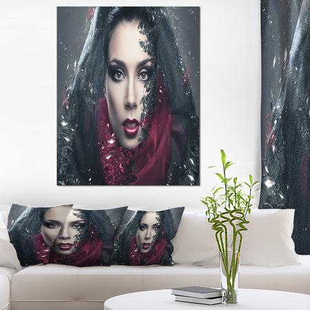 Mysterious Woman - Portrait Contemporary Canvas Art Print