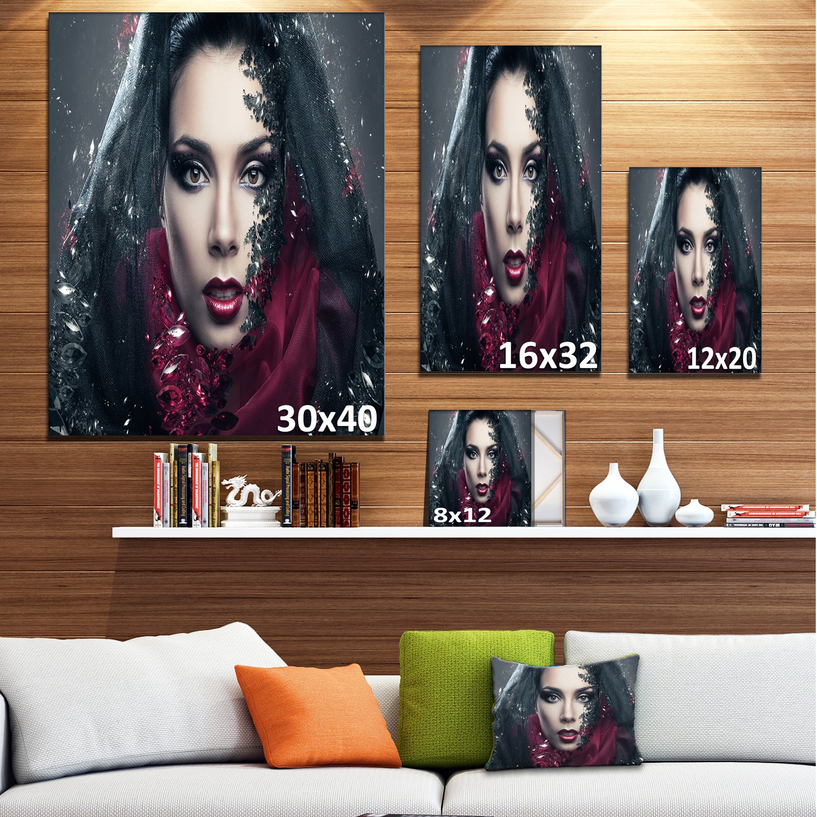 Mysterious Woman - Portrait Contemporary Canvas Art Print