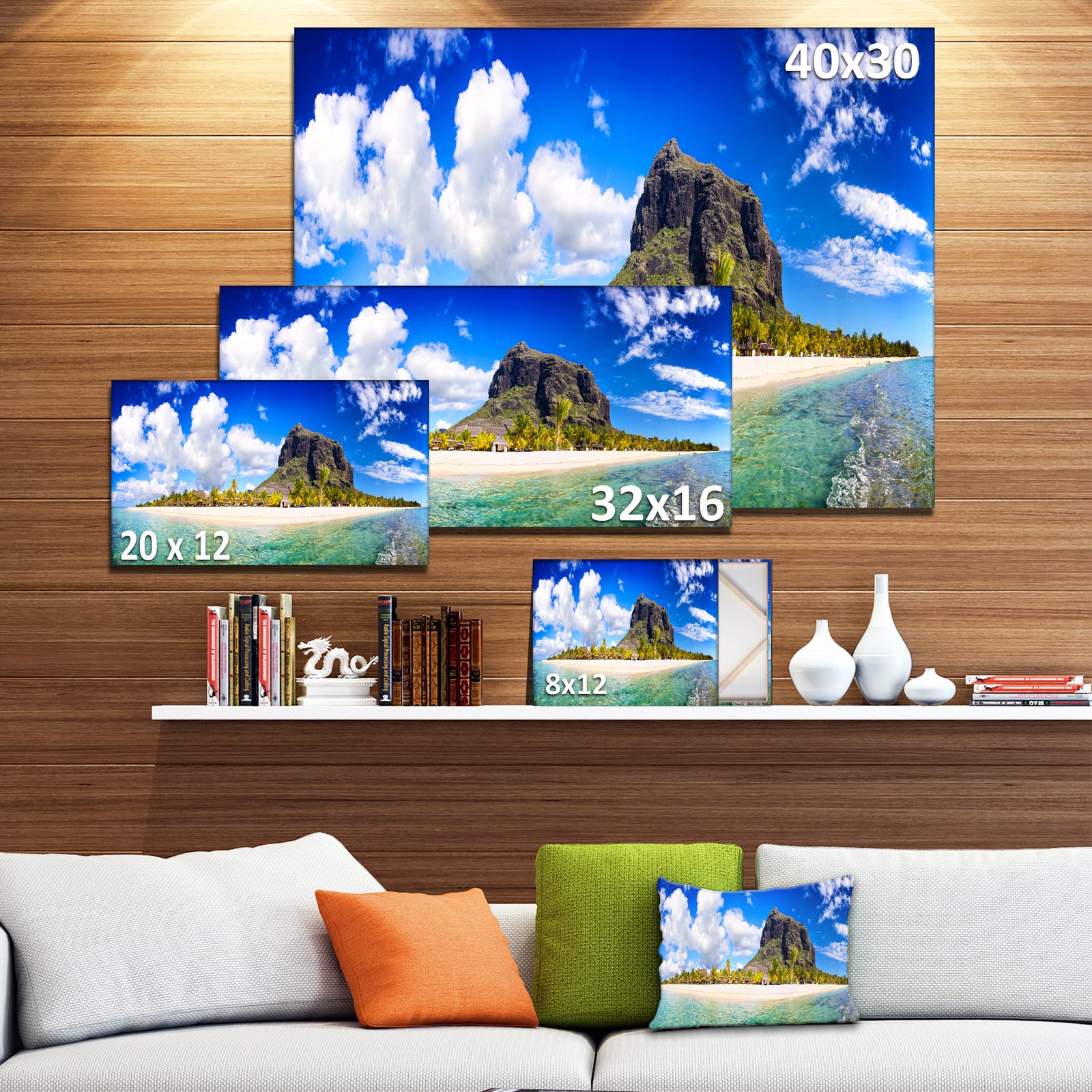 Mauritius Beach Panorama Photography Canvas Print