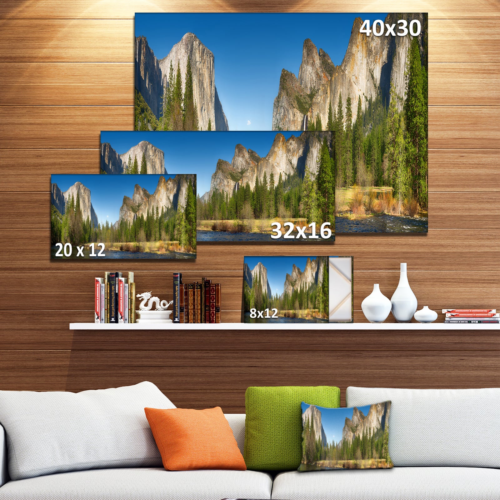 Yosemite Valley Panorama - Landscape Canvas Art Print
