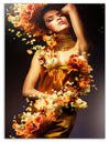 Sensual Woman in Flower Robes - Portrait Digital Canvas Print
