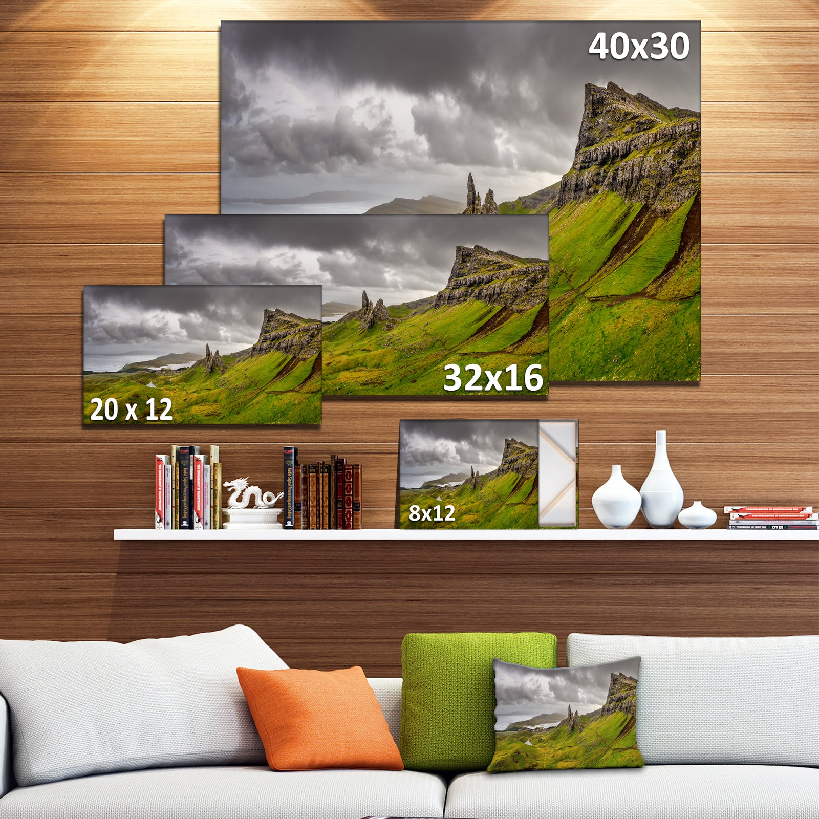 Storr Mountains Panorama - Landscape Photo Canvas Print
