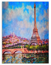 Colorful Eiffel and Sacre Coeur - Photography Canvas Art Print