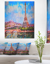Colorful Eiffel and Sacre Coeur - Photography Canvas Art Print