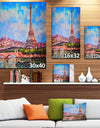 Colorful Eiffel and Sacre Coeur - Photography Canvas Art Print
