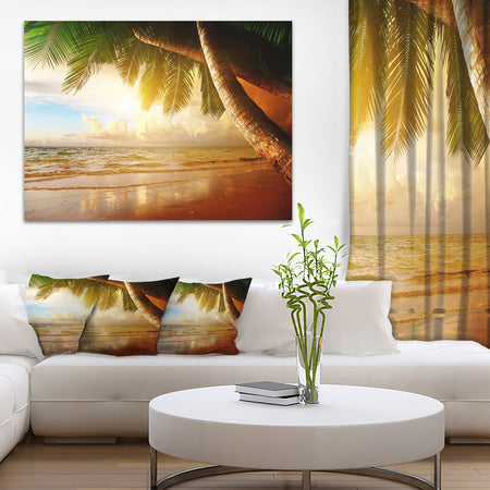 Caribbean Beach Sunrise - Landscape Photo Canvas Art Print