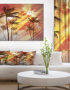 Palm Tree at Sunset Photography Canvas Art Print