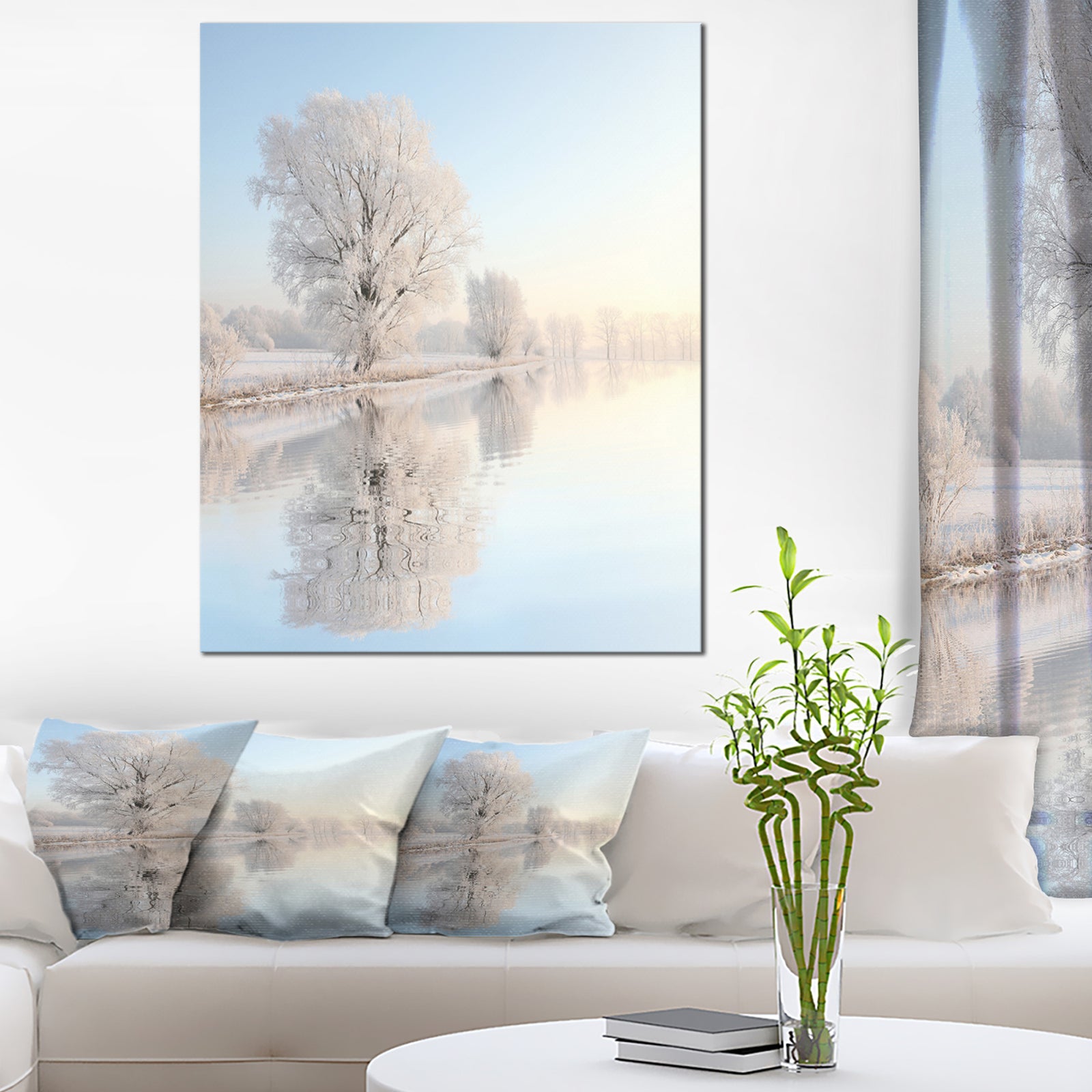 Frosty Winter Tree by Rising Photo Canvas Art Print