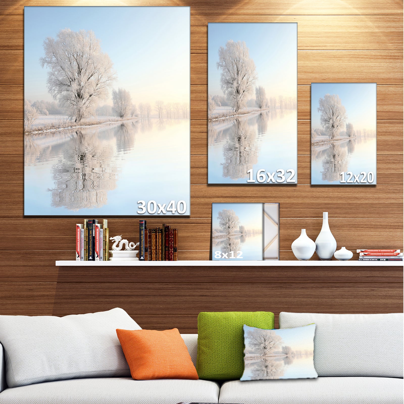 Frosty Winter Tree by Rising Photo Canvas Art Print