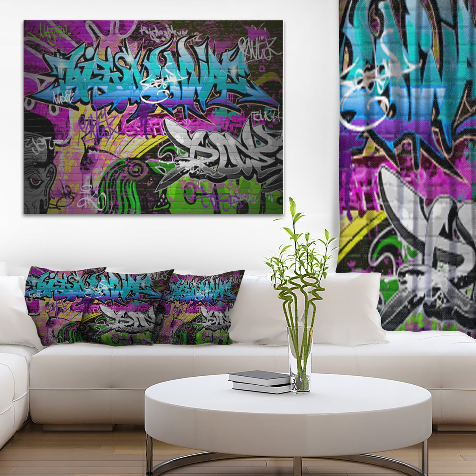 Graffiti Wall Urban Art - Abstract Street Art Canvas Print